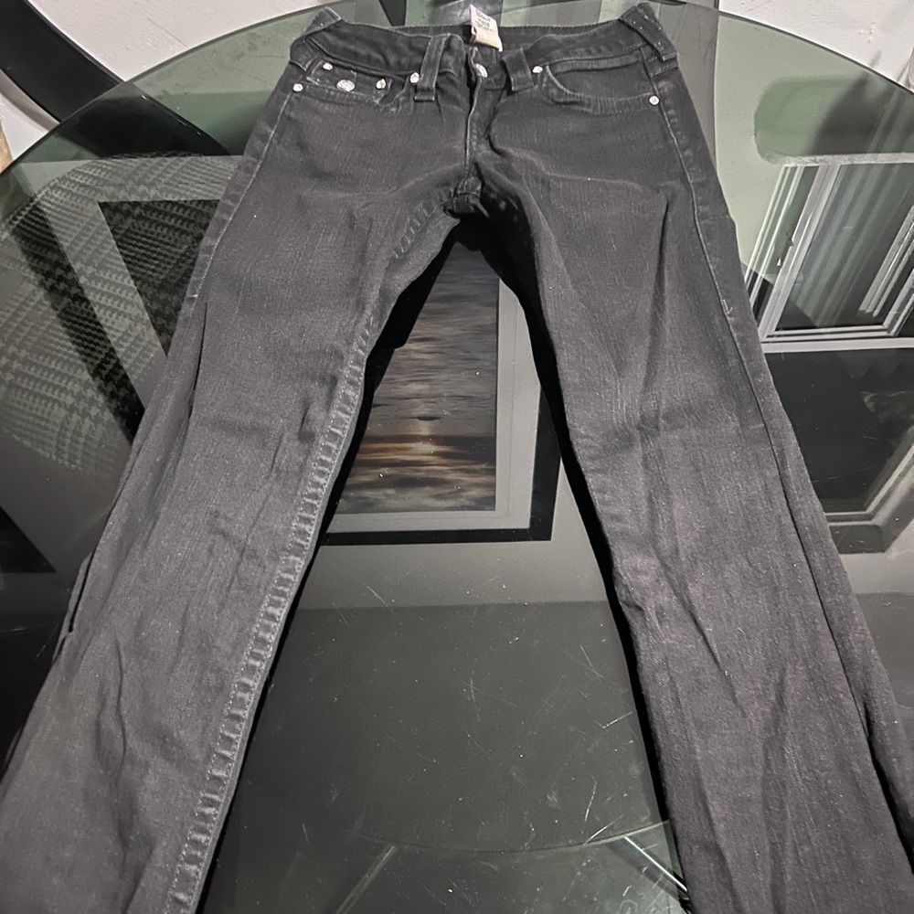Black True Religion jeans with Swarovski Crystals